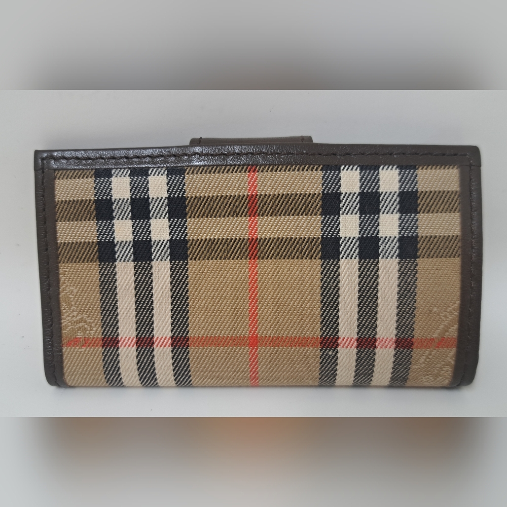 Vintage Burberry Key Holder Wallet Calfskin Nova Check 4 Keys Nishikaw Y2K - Picture 3 of 12